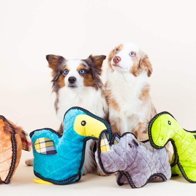 ZippyPaws Zippy Paws - Z-Stitch Grunterz Durable Stuffed Squeaky Dog Toy - Ronny the Rhino - Image 5